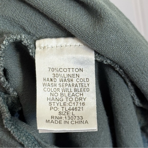 Umgee High Low Linen Cotton Blend Short Sleeve Dress Women’s Size Large - Picture 9 of 12